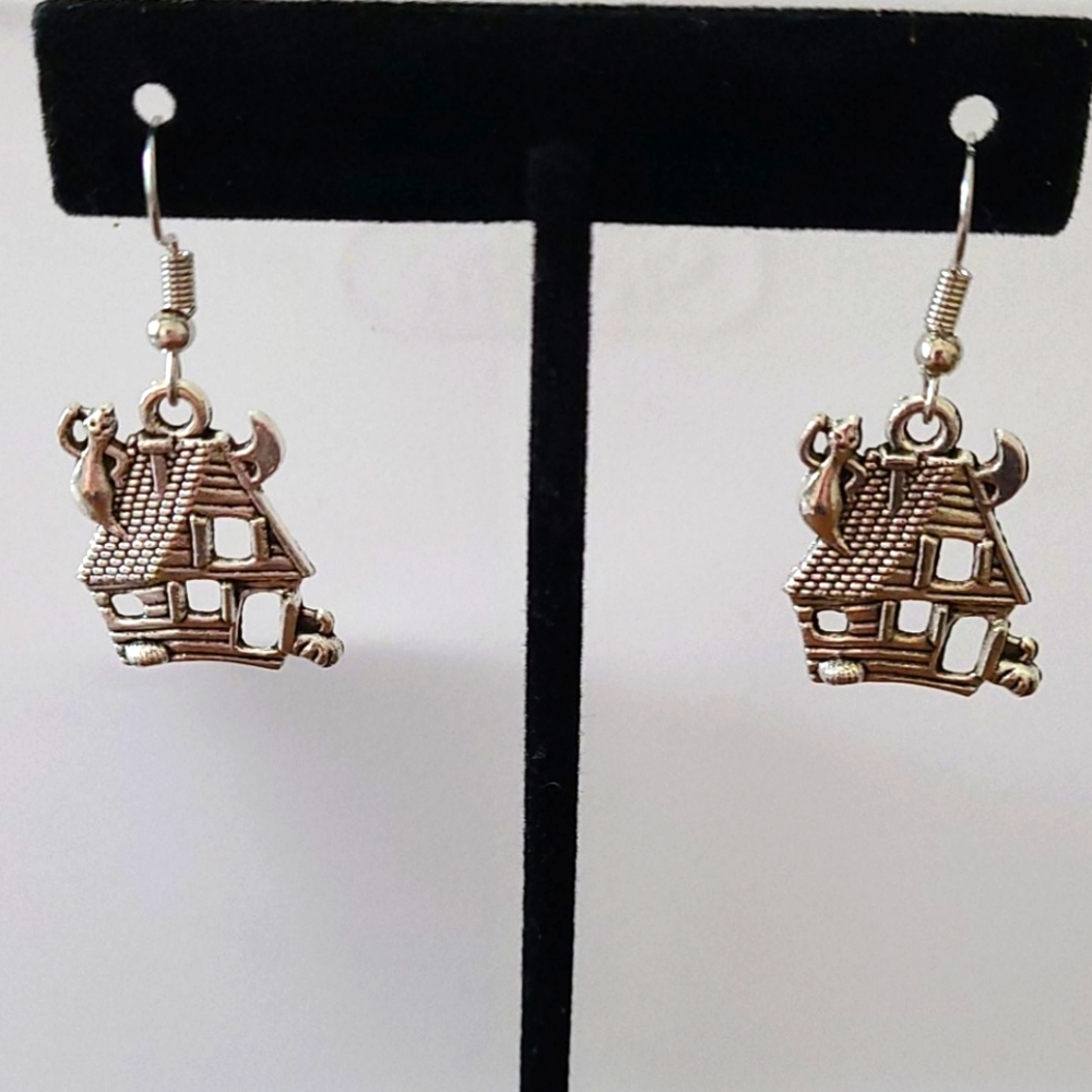 Haunted House Earrings - Picture 1 of 2